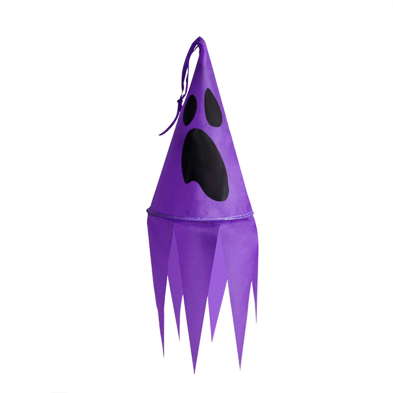 Halloween Illuminated Ghost Windsocks Hanging Polyester Pendant For Garden Decor