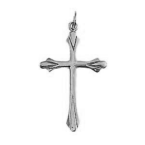 Silver 31x20mm Fancy Cross