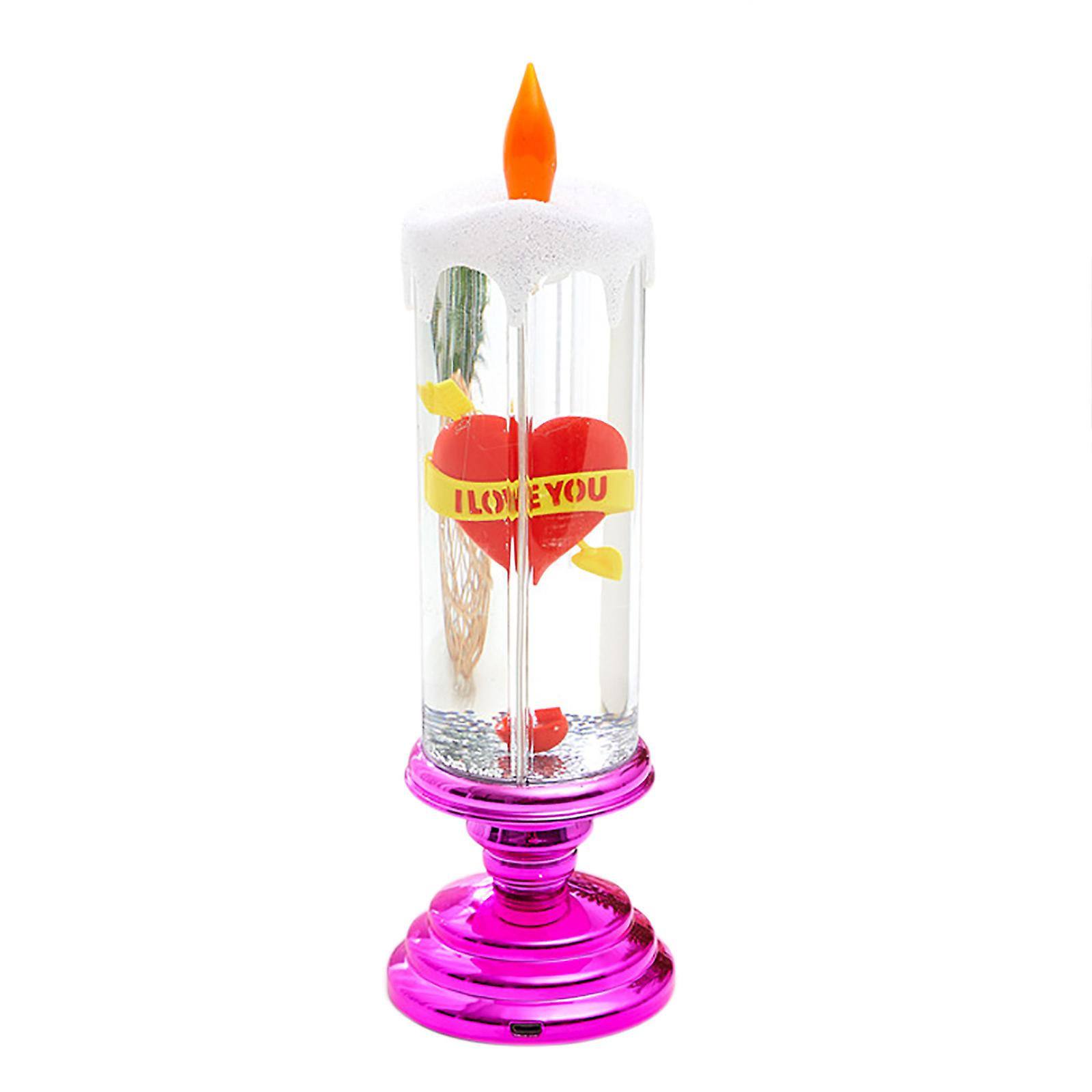 Rotating Color Changing Glitter LED Flameles Romantic Crystal Candle Light 300Ml