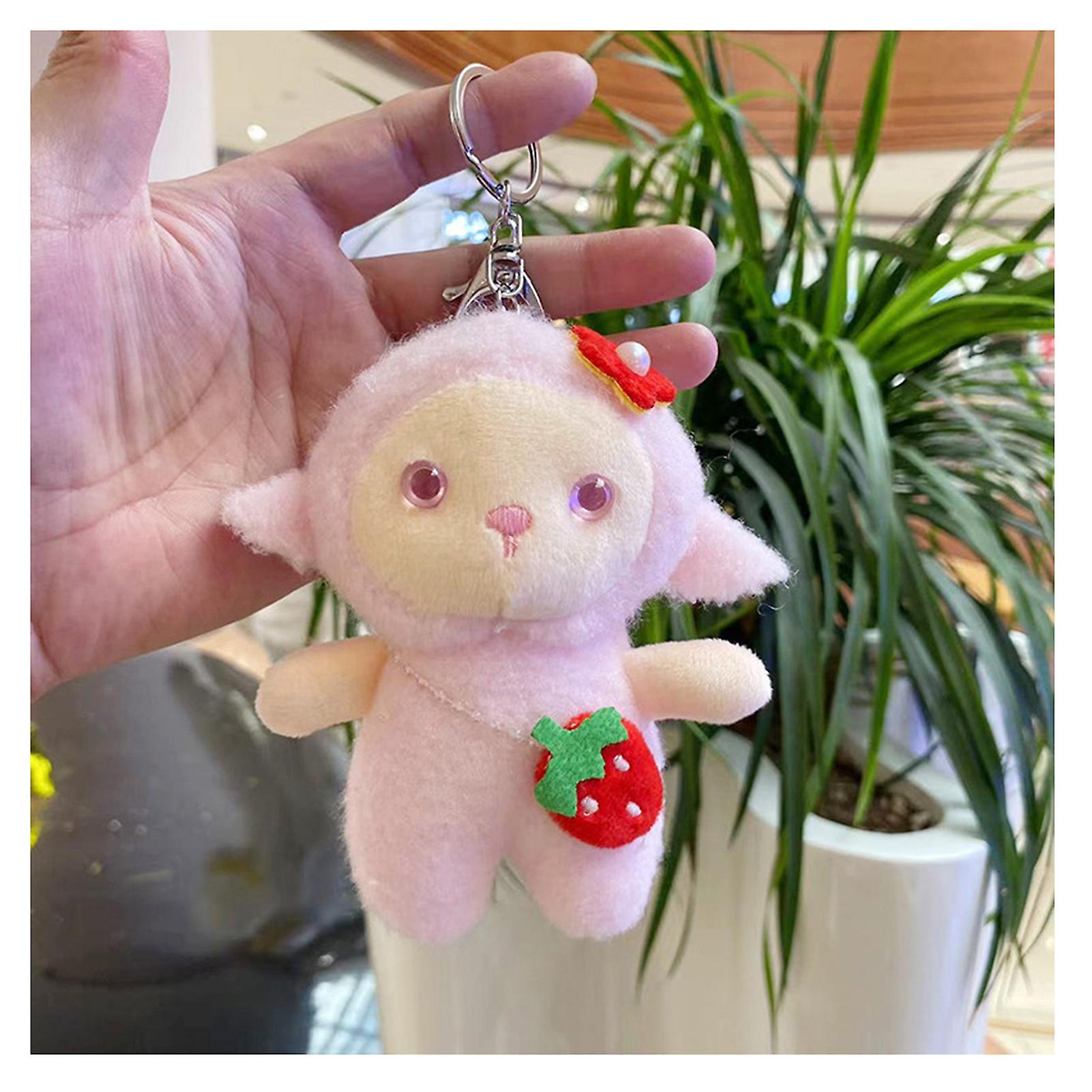 Cartoon Little Sheep Plush Toy Stuffed Doll Convenient Easy-to-hang Plush Keychain For Students Backpack Decoration
