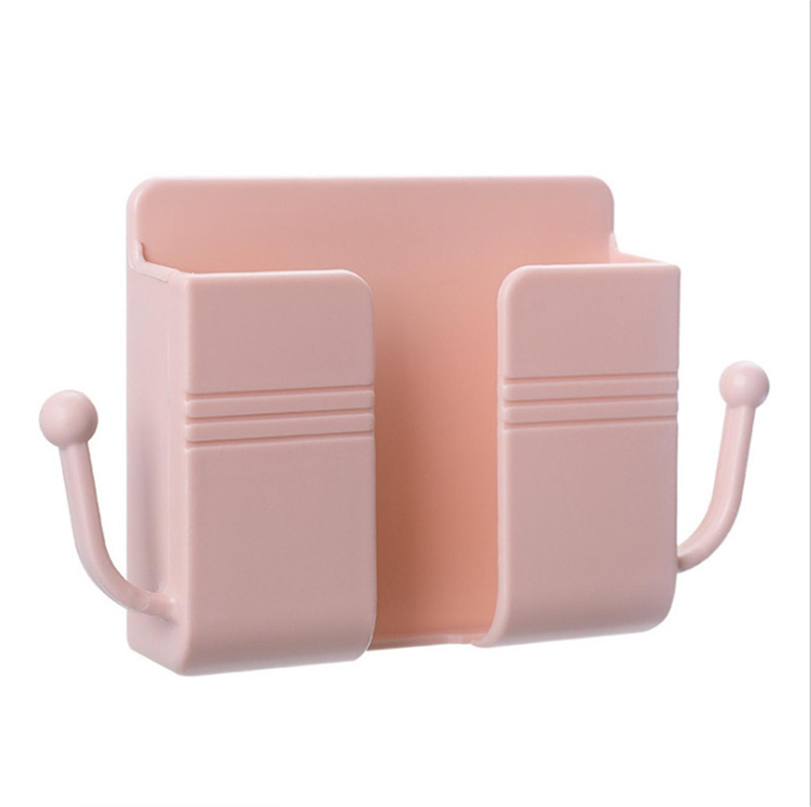 Remote Controller Mobile Phone Plug Wall Holder Self-adhesive Punch Free Storage Rack Multipurpose Household