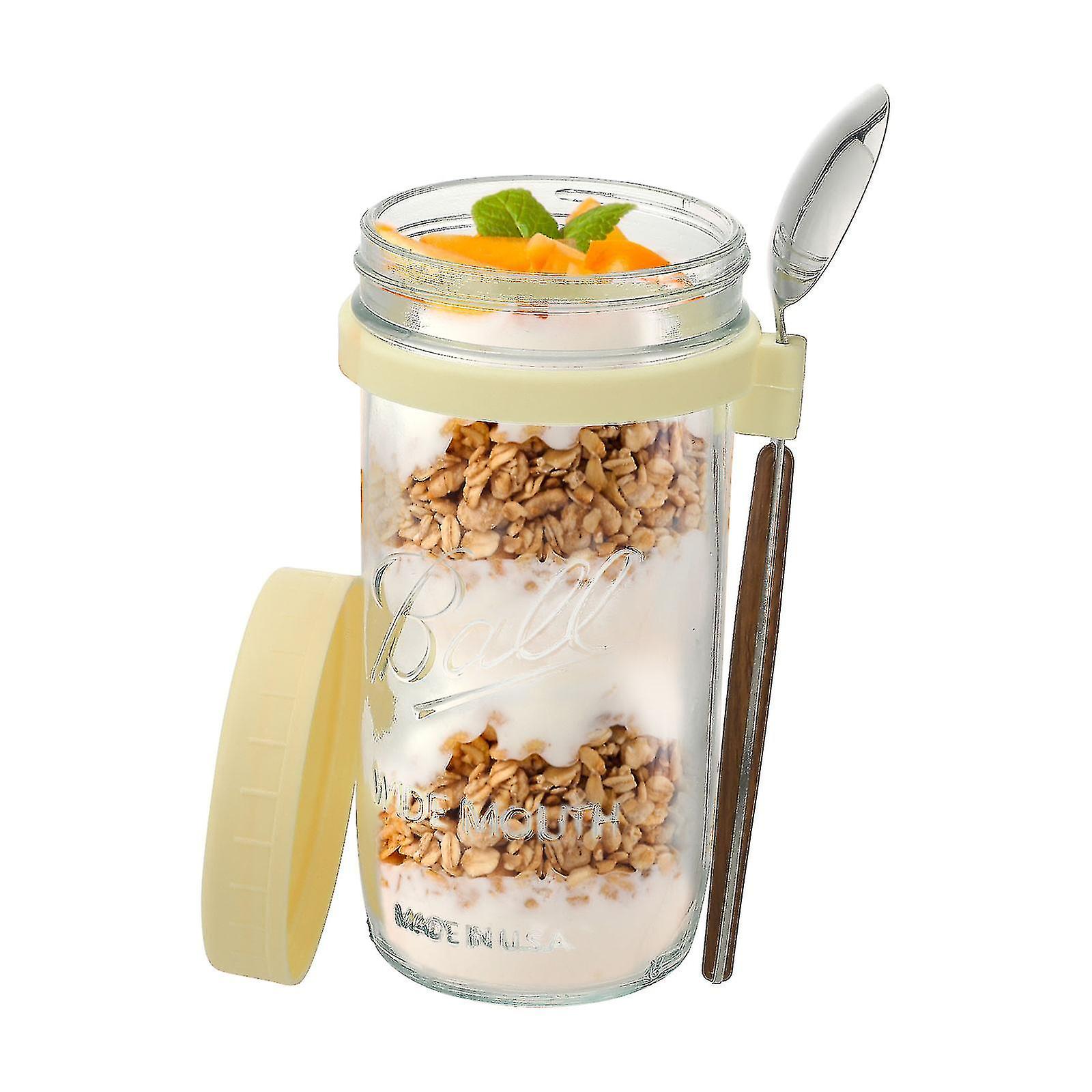 Overnight Oats Jar, Overnight Oats Containers With Lids And Spoon For Cereal, Milk, Or Yogurt