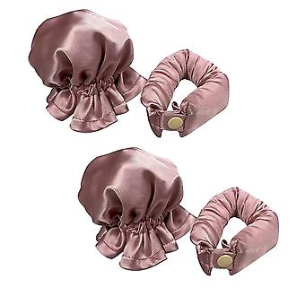 4pcs New Satin Heatless Hair Curler 2 Set, Hair Rollers For Heatless Curls With Hair Caps