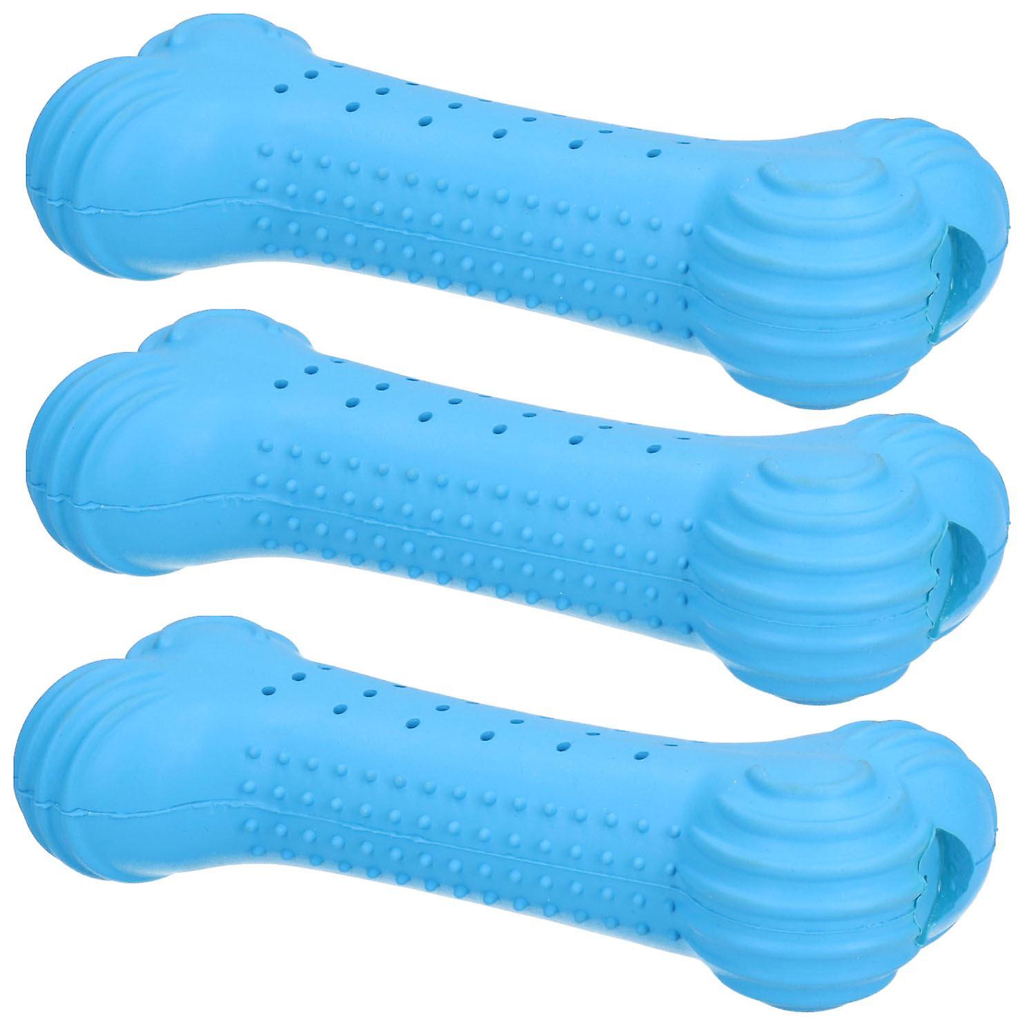 3PK 7" Chillout Cool Bone Dog Toy Heat Teething Relief Play Time 4x17cm
