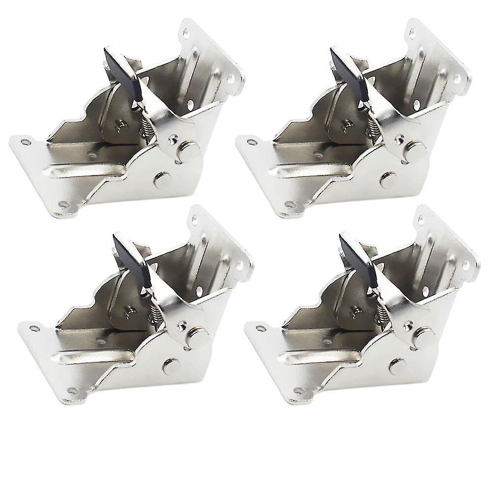 4PCS Folding Leg Brackets - Self-Locking Hinges For Table Legs, Workbench, Bed Frame DIY - View #6