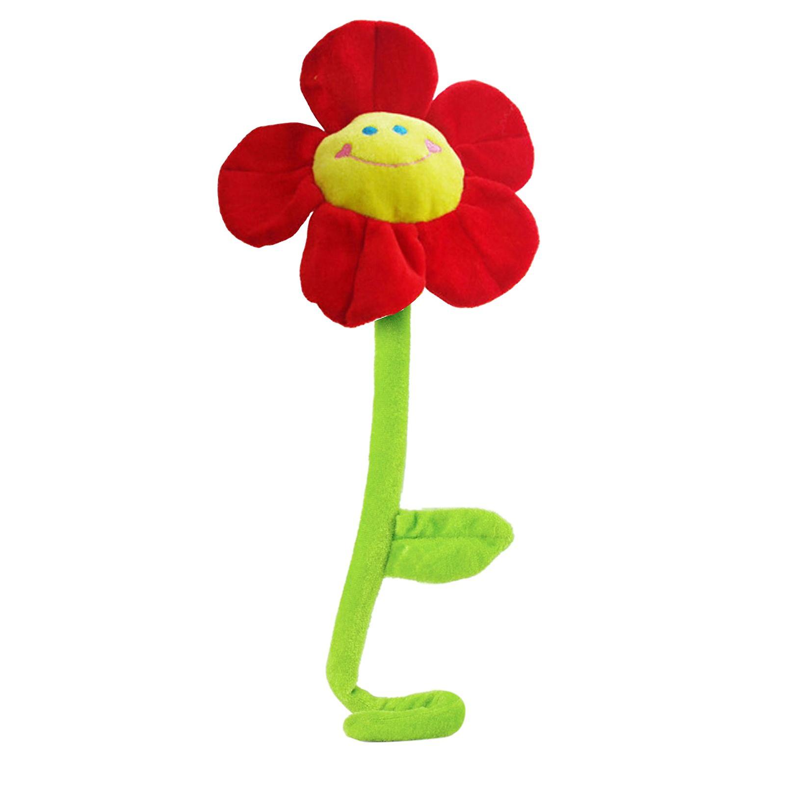 Smiling Daisy Plush Birthday Parties Decor Curtain Buckle with Smile Face red 45cm