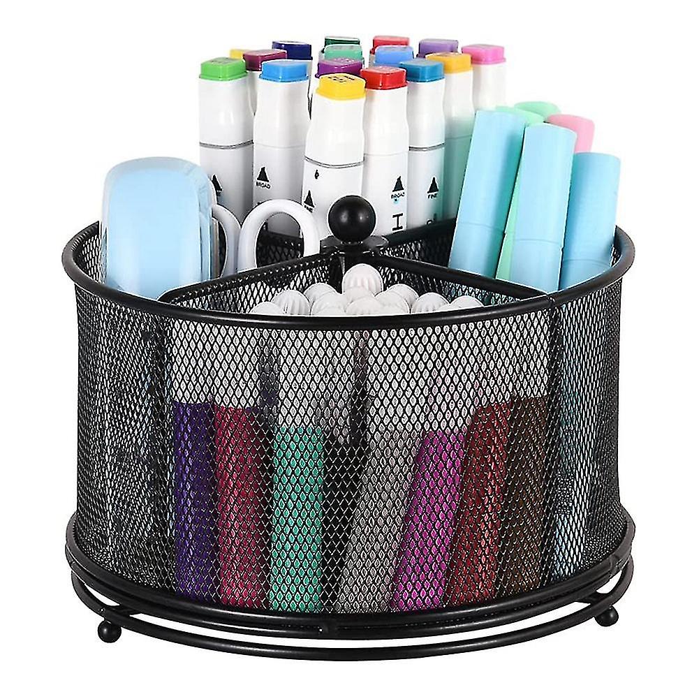Rotating Pen Holder Manager, Storage Manager (with 4 Compartments)(black)