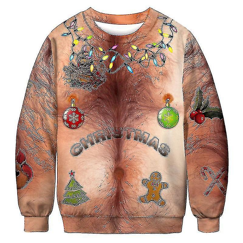 Csúnya Karácsonyi pulóverek Pulóverek Felsők 3D Vicces Nyomtatás Ősz Téli Karácsonyi Ruházat Férfi Nők Ünnepi Party Crewneck pulóver |Pulóverek