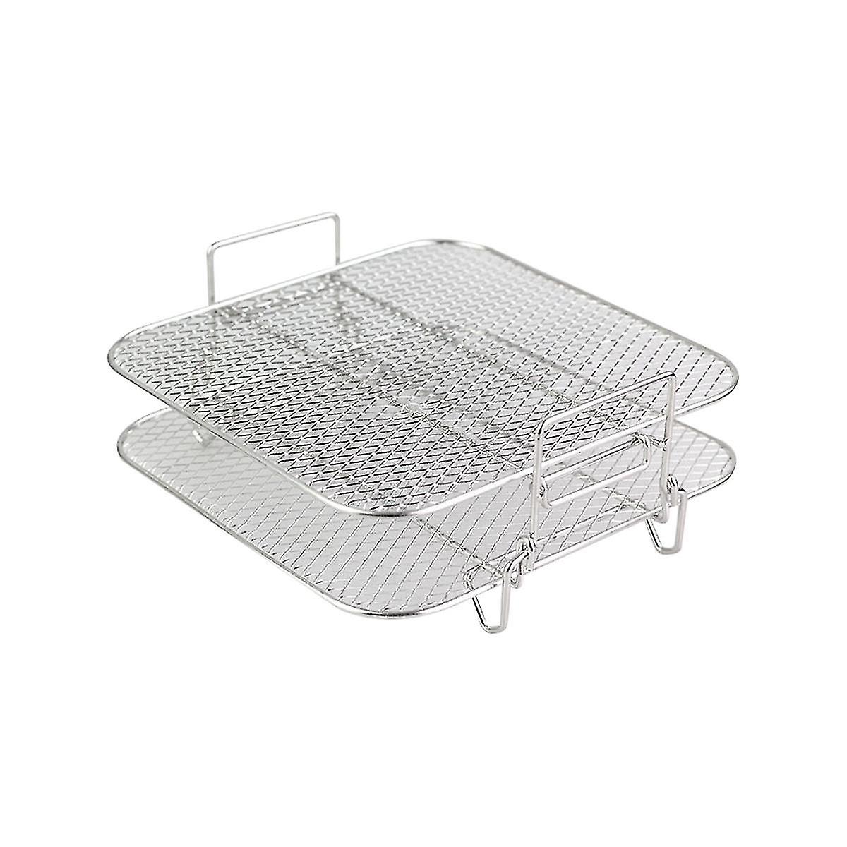 2-layers Rack Stackable Grid Grilling Rack Less Steel For 4.2-5.8qt Kit Oven Er E