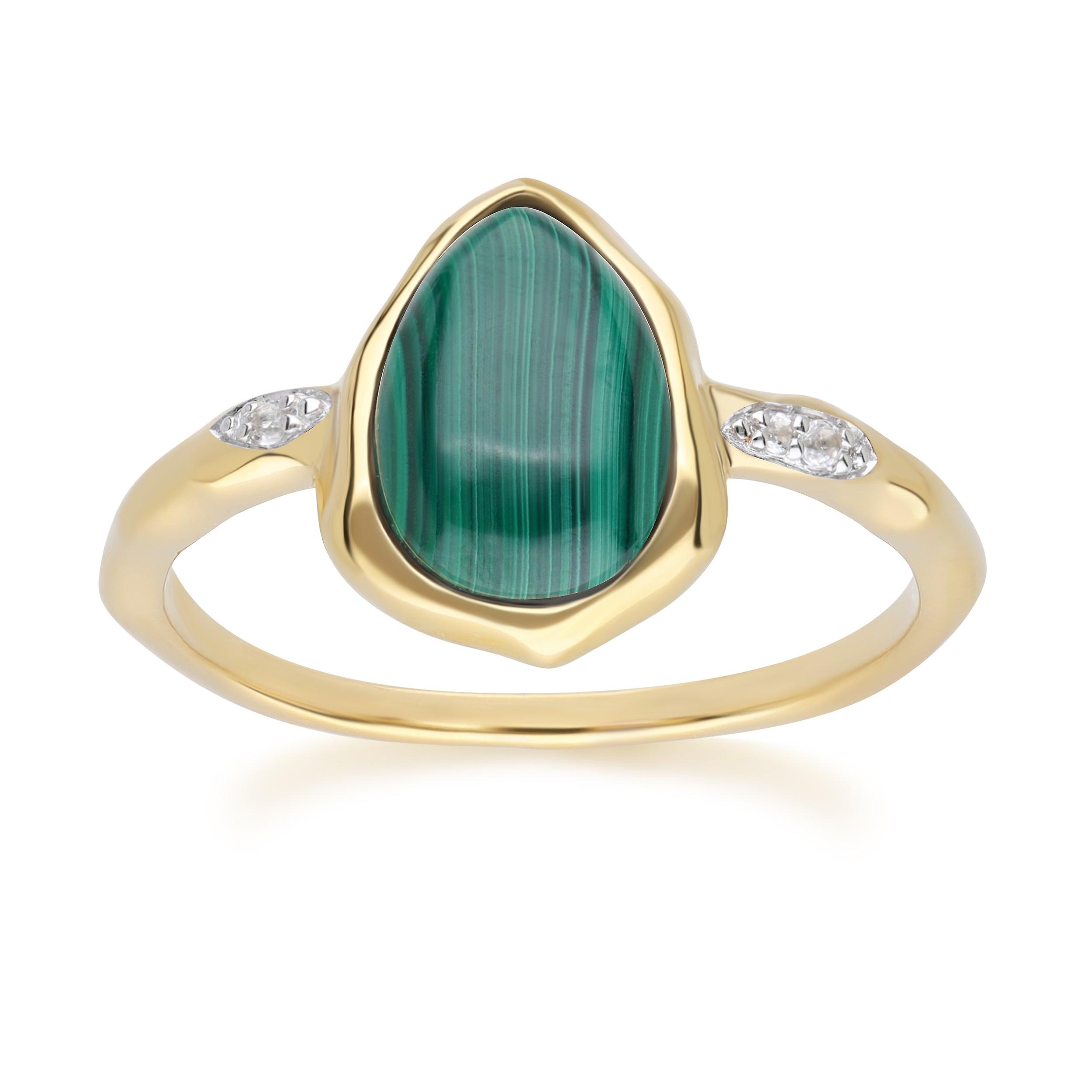 Irregular Marquise Lapis Lazuli Ring In 18ct Gold Plated SterlIng Silver