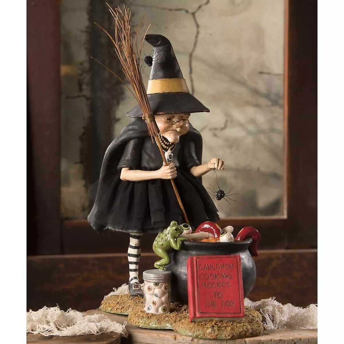 halloween resin ornament witch (broom)
