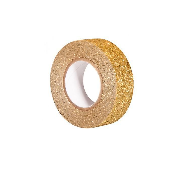 Glitter tape 5 m x 1,5 cm - golden
