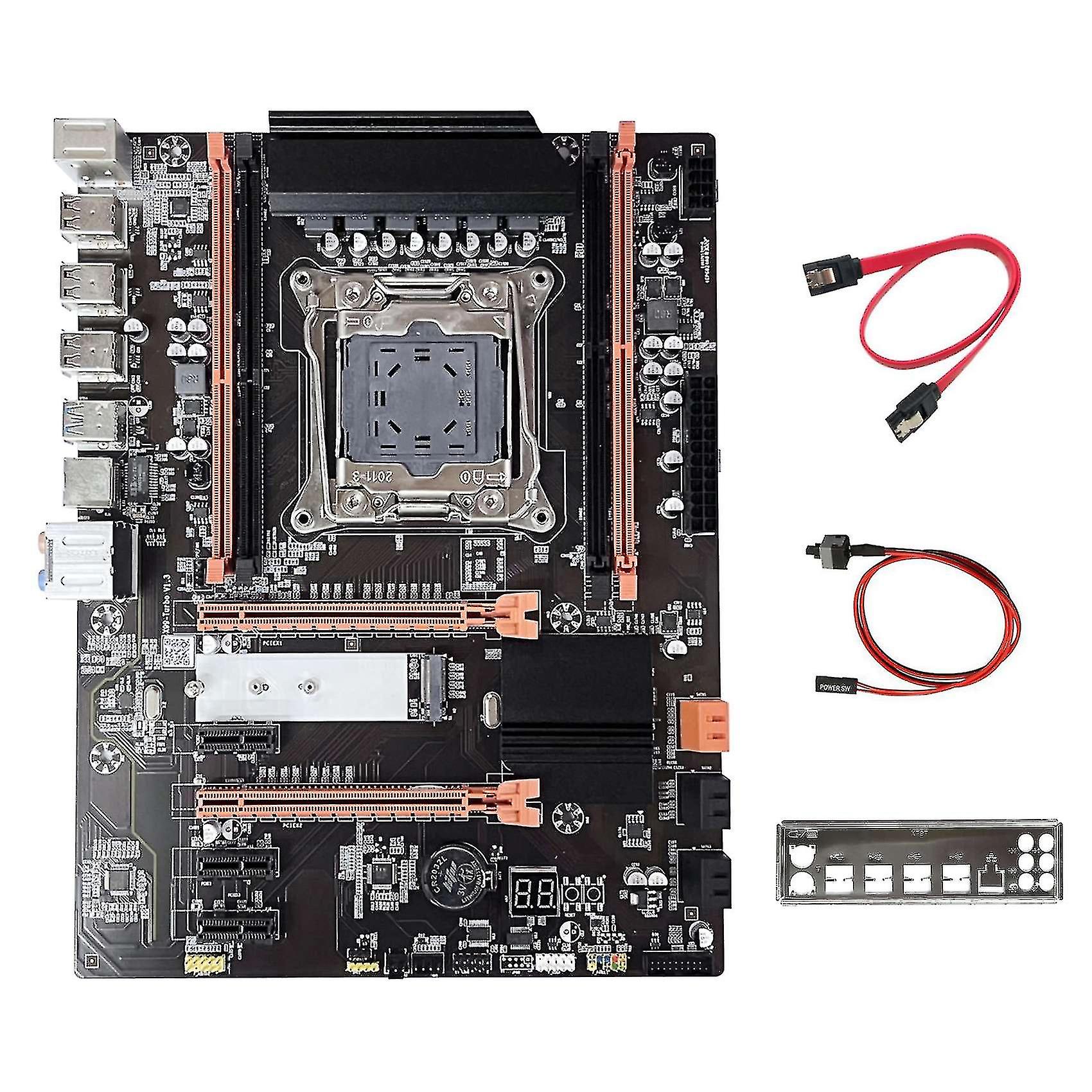 X99 Motherboard+sata Cable+switch Cable+baffle Lga2011-v3 M.2 Nvme Ngff Support Ddr4 4x16g Support