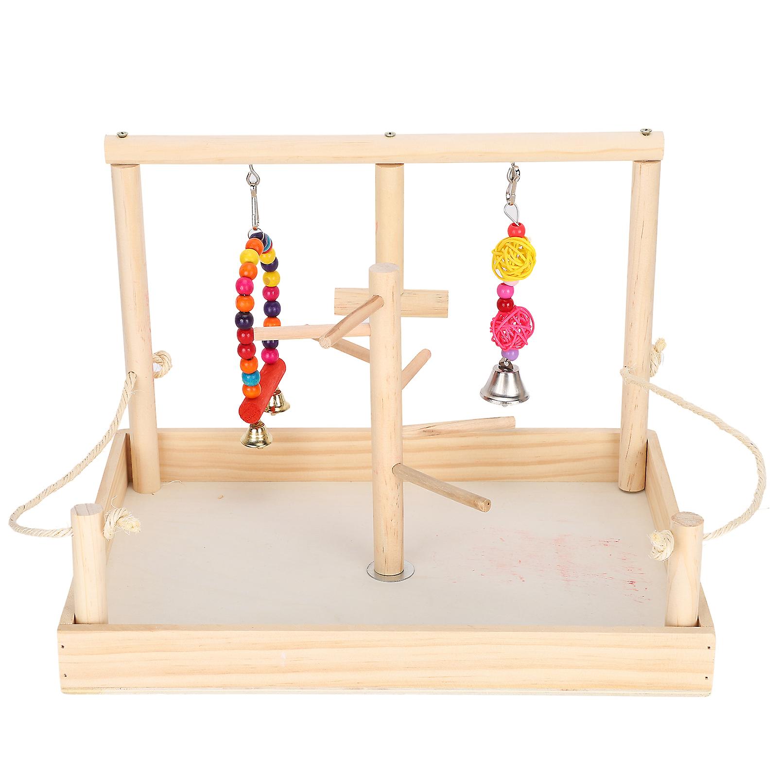 Parrot Wood Stand Bird Training Exercise Rack Hanging Toys Pet Supplies Cage Accessory