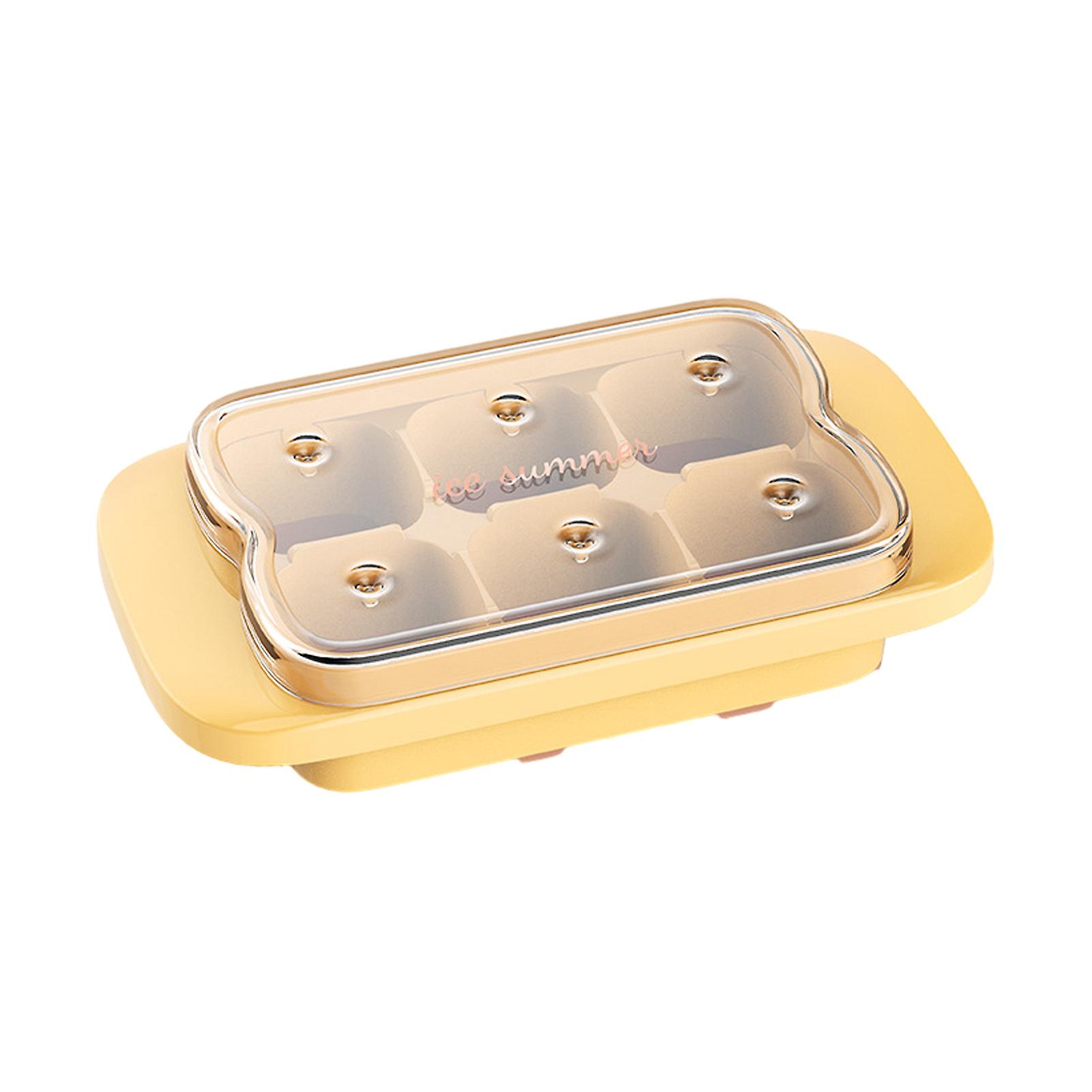 1/3pcs Silicone Ice Cube Tray With Lid 6 Compartment Non-stick Leak-proof Design Easy-release Ice Cube Tray