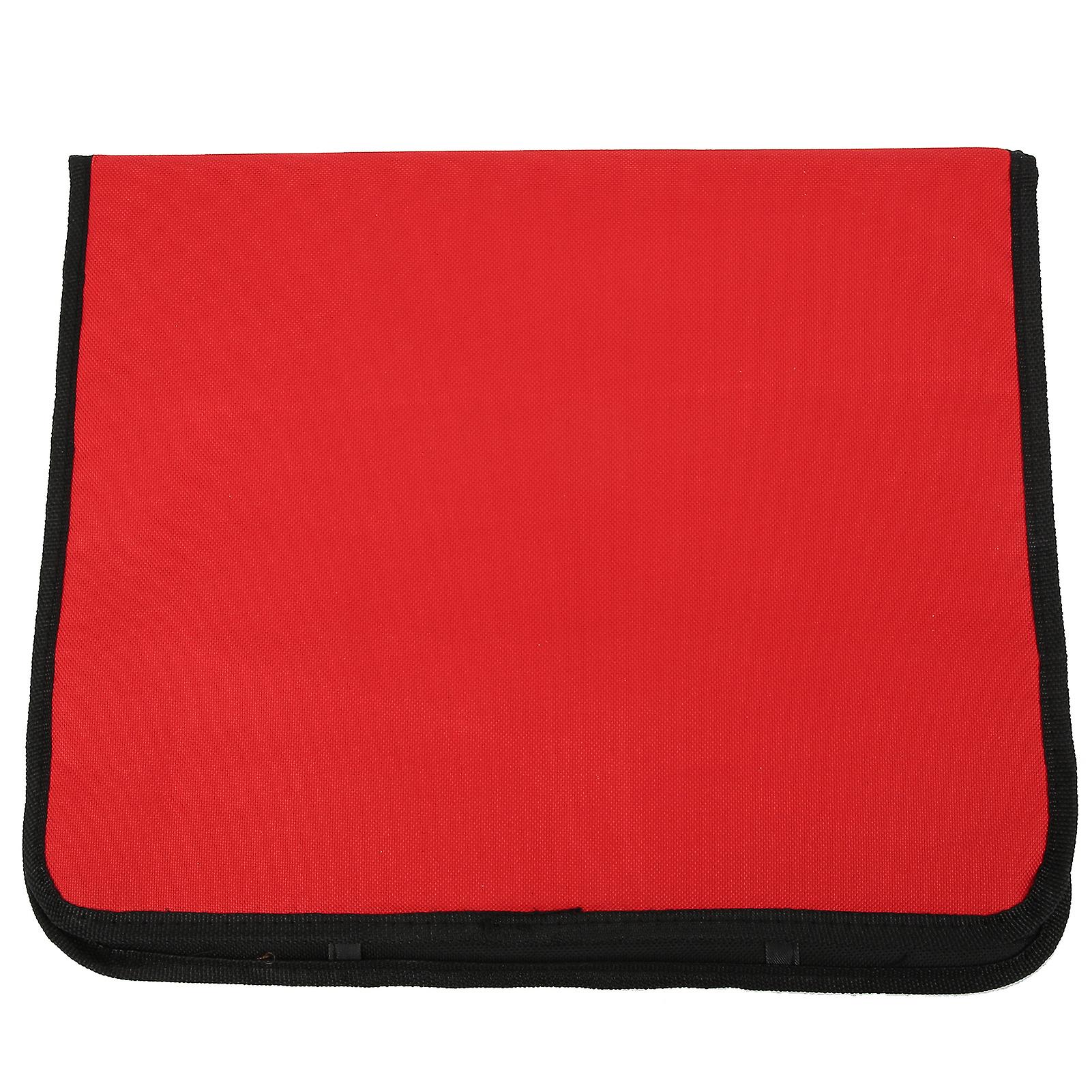 Portable Folding Tool Roll Bag - Red Polyester Wrench Holder