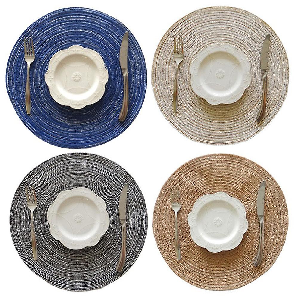6PCS Round Anti-slip Kitchen Placemats Drink Coasters Insulation Pad Table Mat