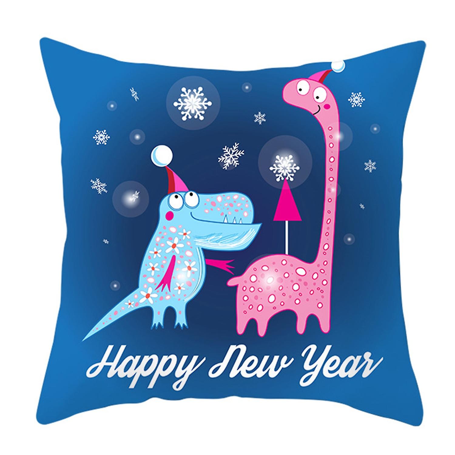 Christmas Pillowcase Hidden Zipper Decorative Polyester Throw Pillow Cushion Cover Home Festival Dec
