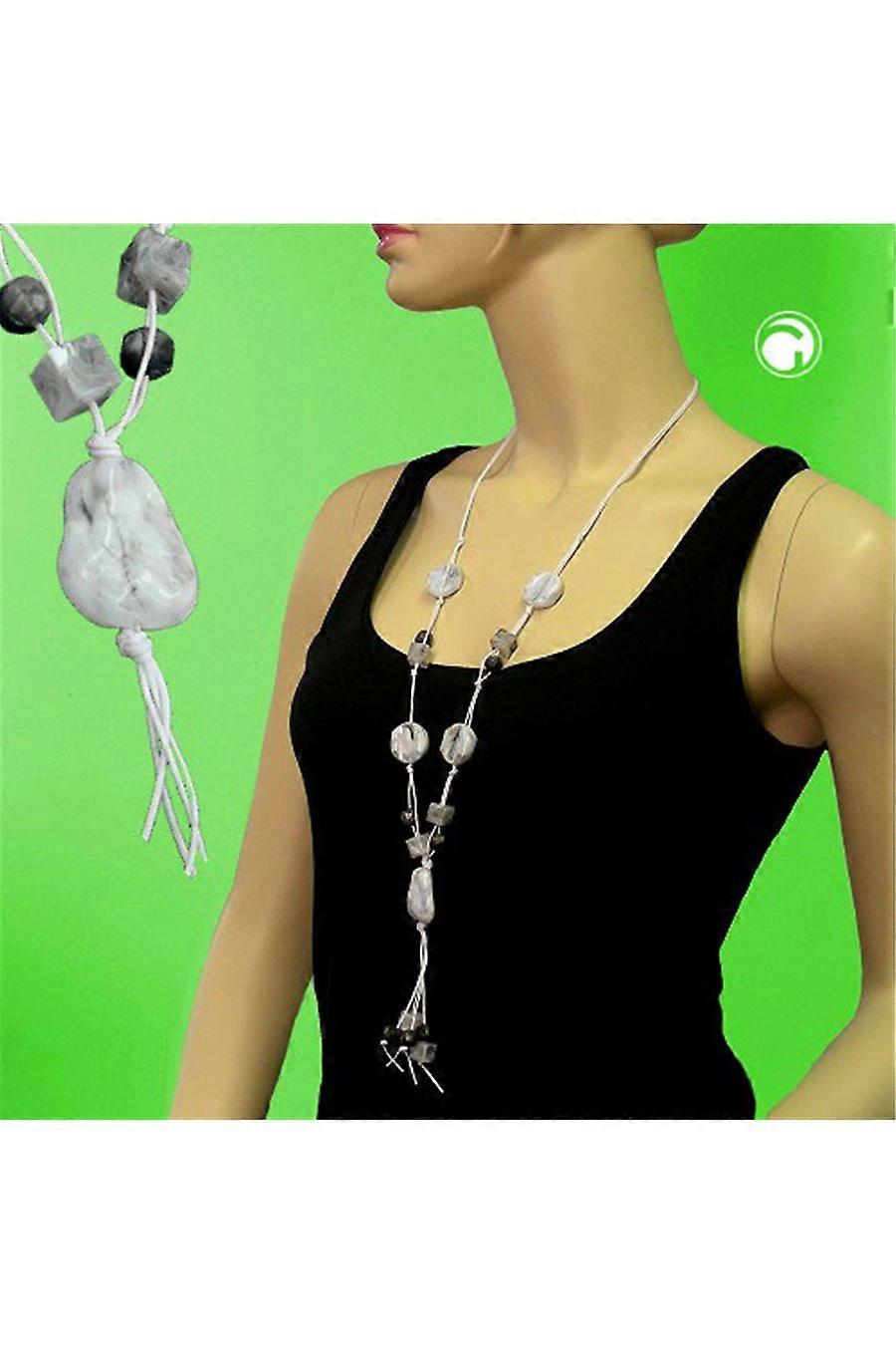 Necklace Grey-black Beads - Gl00233