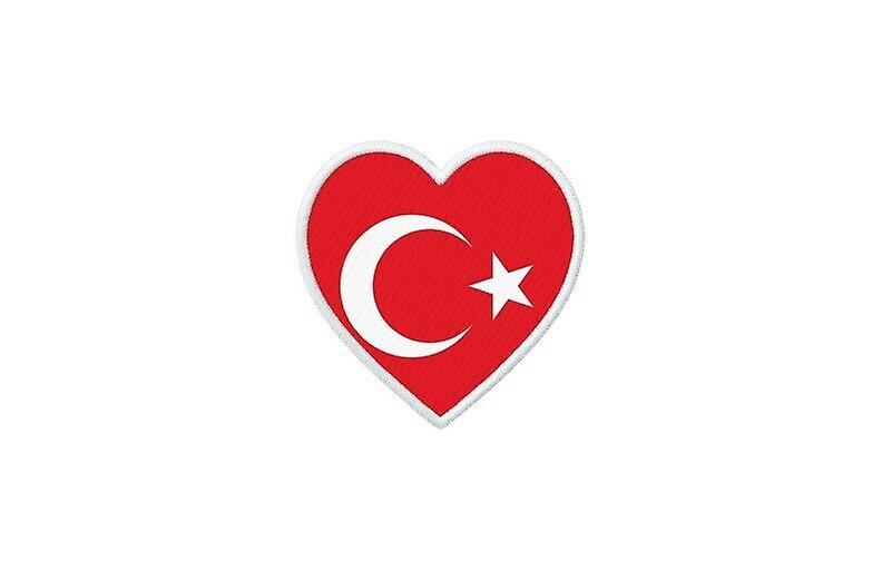 Patch badge ecusson prints thermocollant heart flag TR turkey