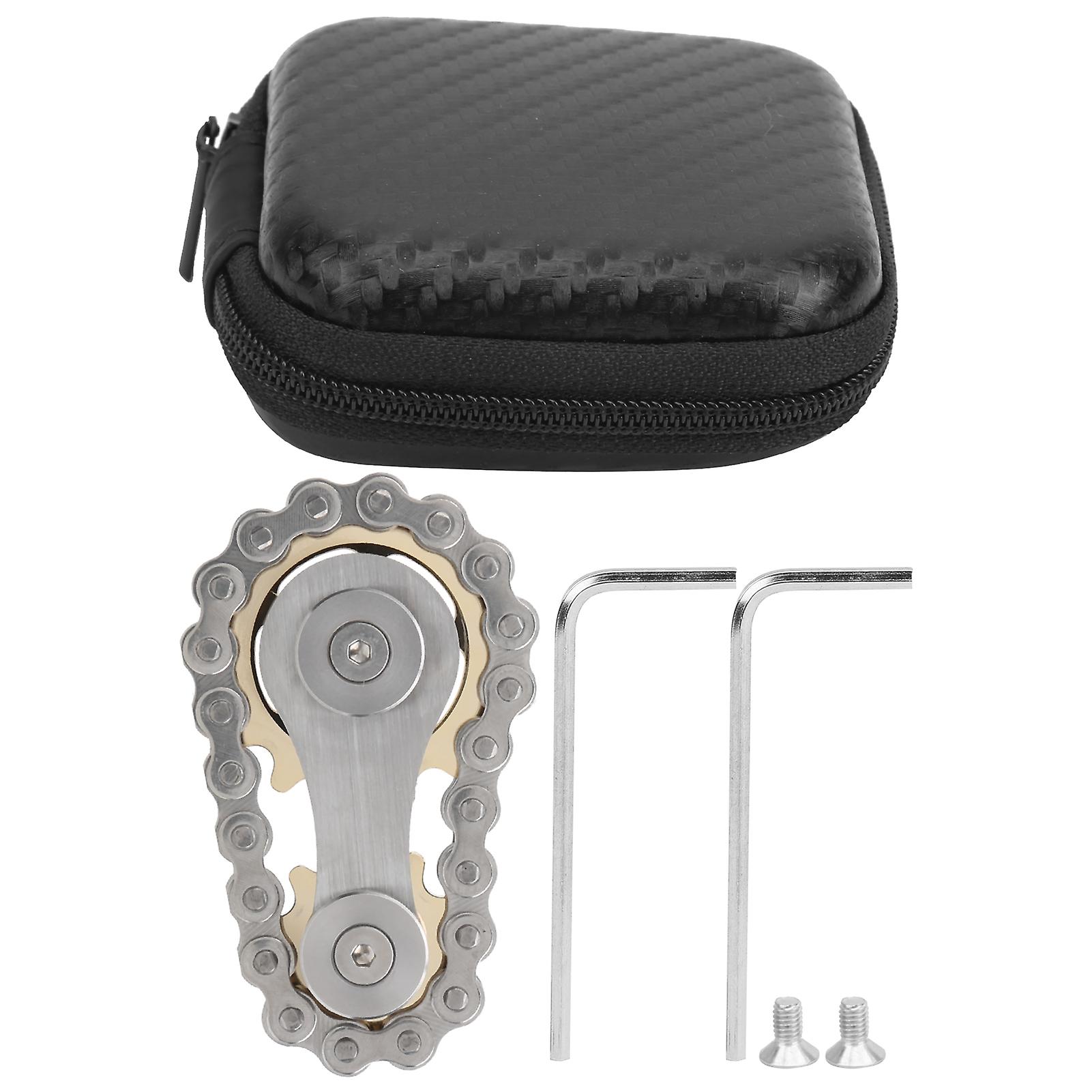 Verdant Touch Decompression Fingertip Toy Stainless Steel Sprockets Gyroscope Finger Toy, Gold Plating, EDC Decompression Fingertip Gyro Chains
