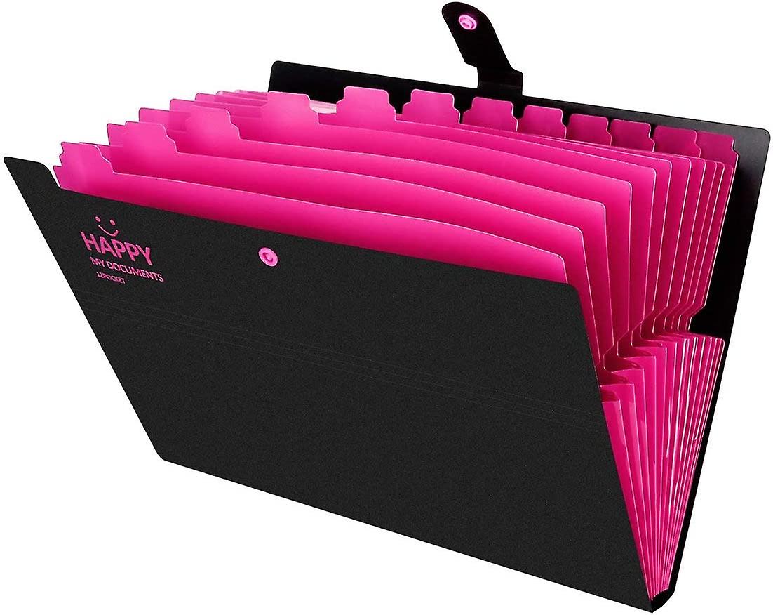 Expandable Portable Document folder, A4 folder, A4 folder, 12 compartments Handheld folder folder
