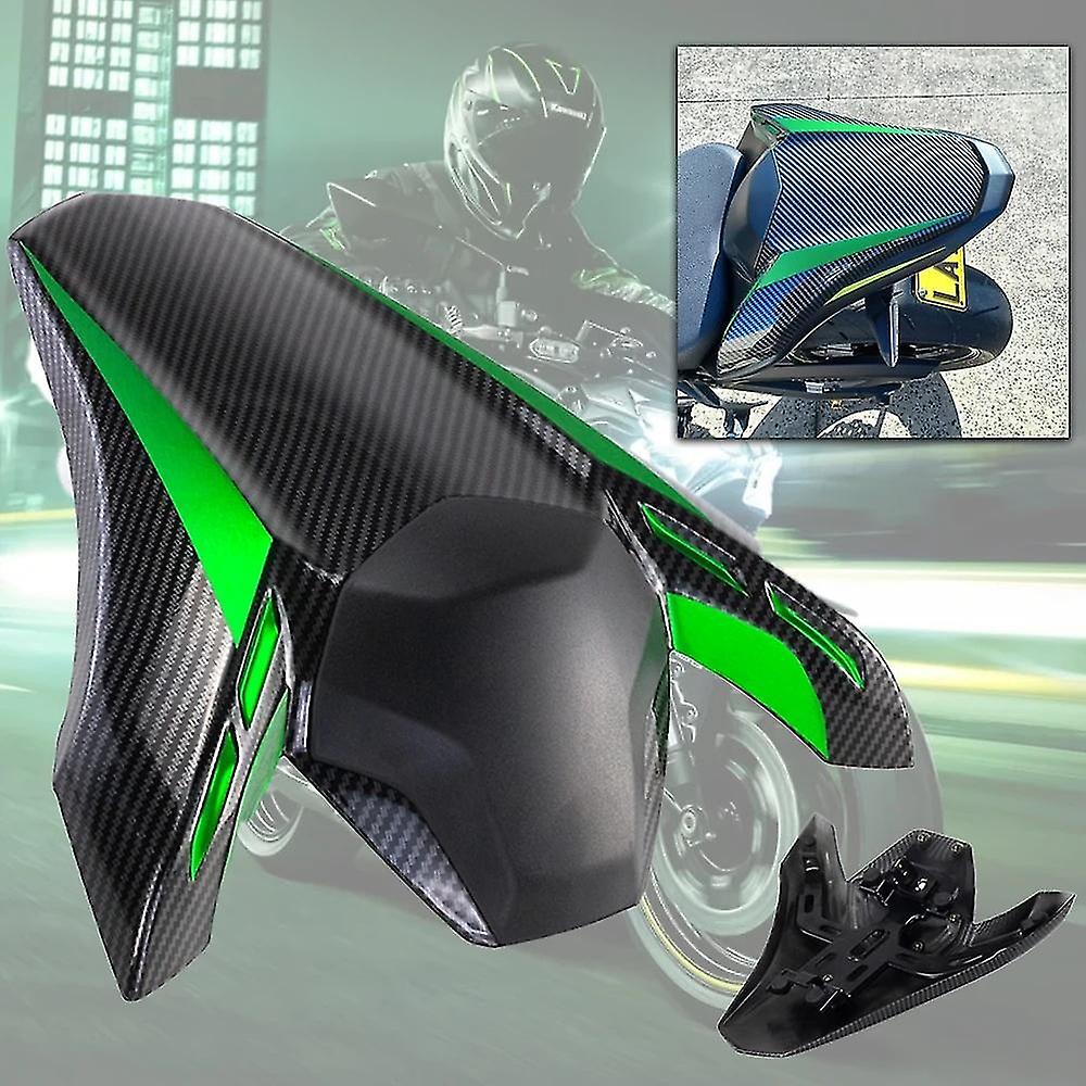 Carenado Para Asiento Trasero De Motocicleta Kawasaki, Cubierta Trasera De Carbono, Color Negro Y Ve