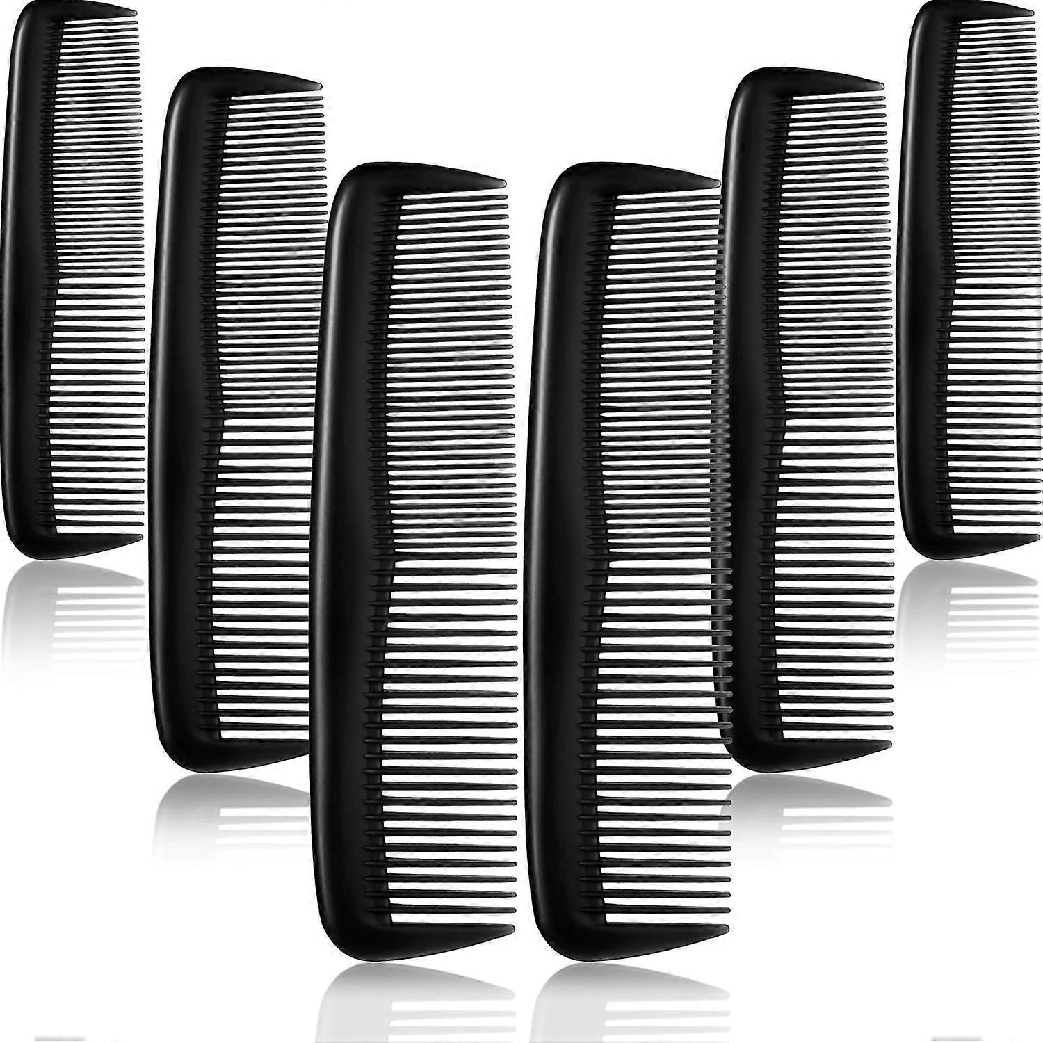 12 Pieces Hair Combs Set Pocket for Women and Men, Fine Dressing Comb,Plastic (Black)