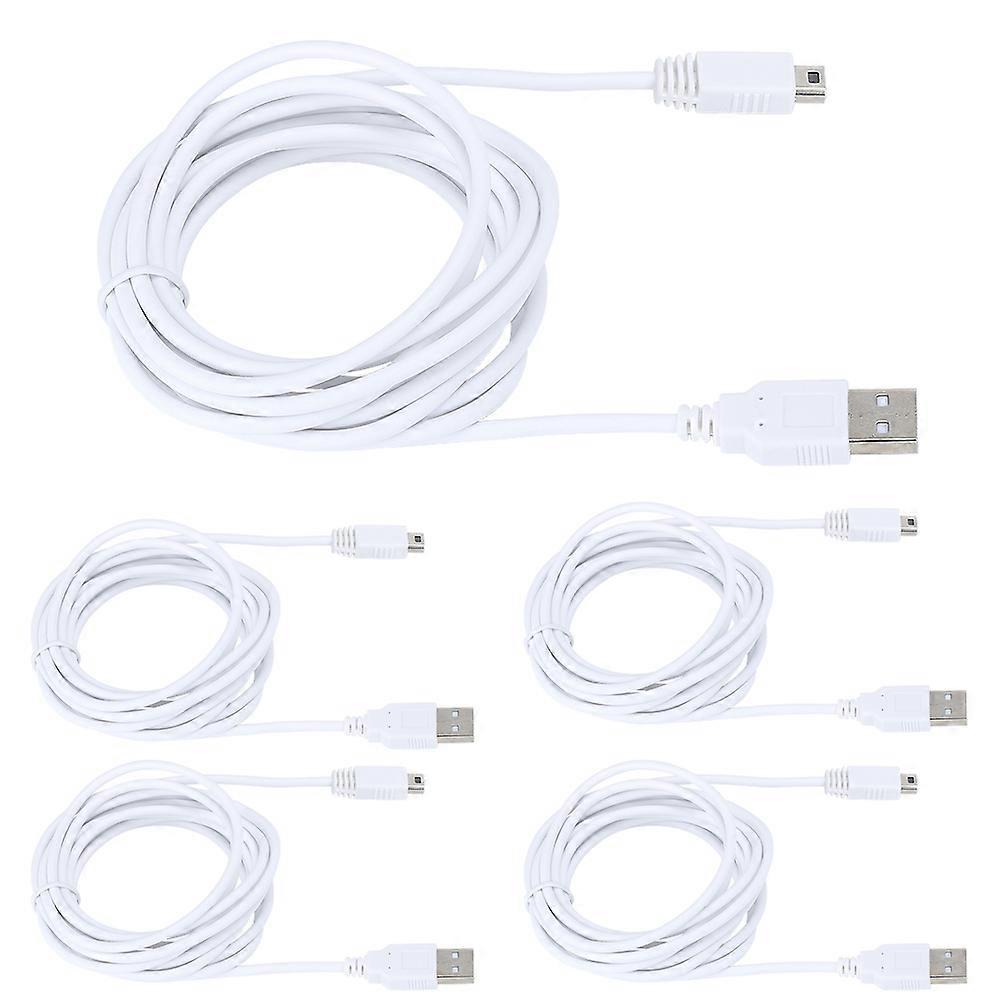 5pcs 3m USB Data Cable for WIIU Game Host Console Charging Line Cable Game Accessories