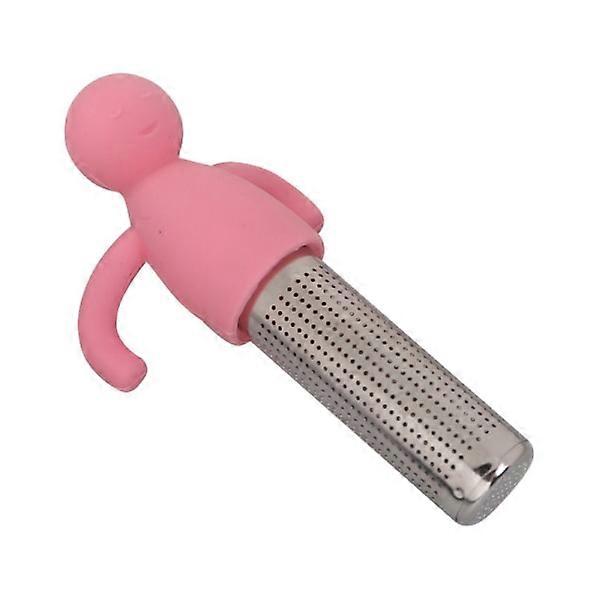 Creative Silicone Tea Strainer, Little Man Tea Infuser, Pink Tea Brewing Tool