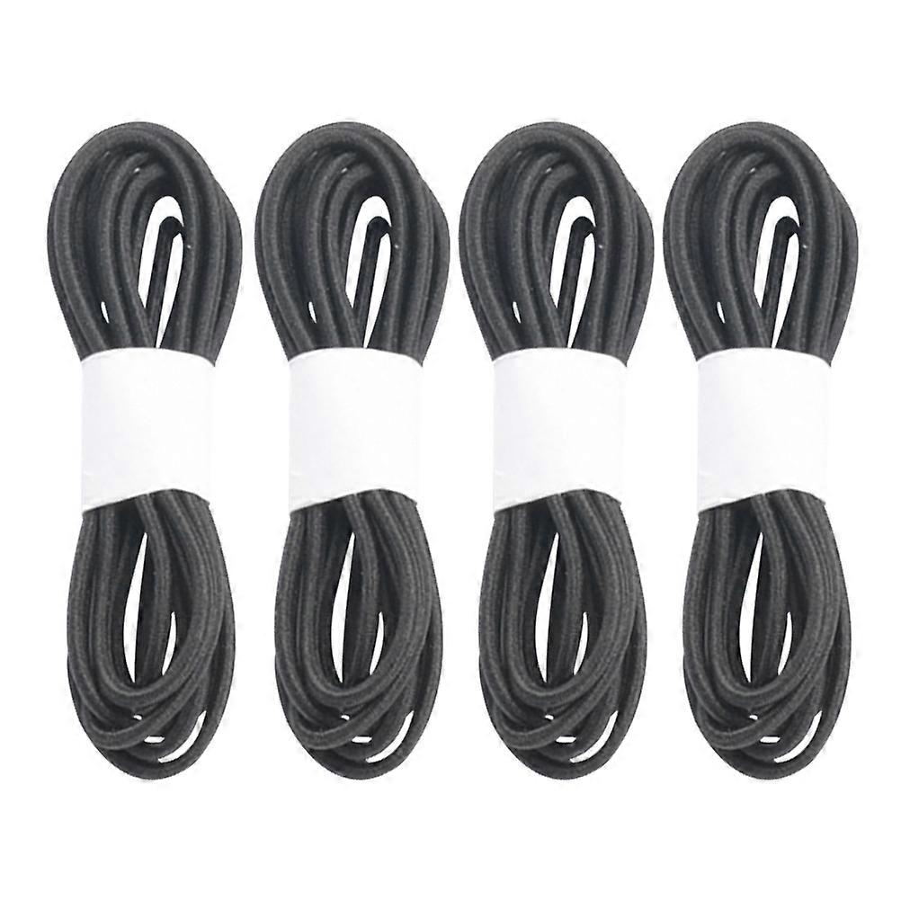 4 Rolls of 1m Connecting Ropes Elastic Rubber Bands Spare Ropes Metal Buckle Elastic Cords for Traveler Notebook Accessories (Black)