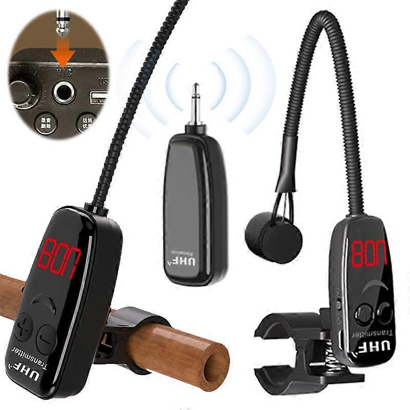 Clip-on Wireless Receiver And Transmitter Musical Instrument Microphone For Clarinet And Flute