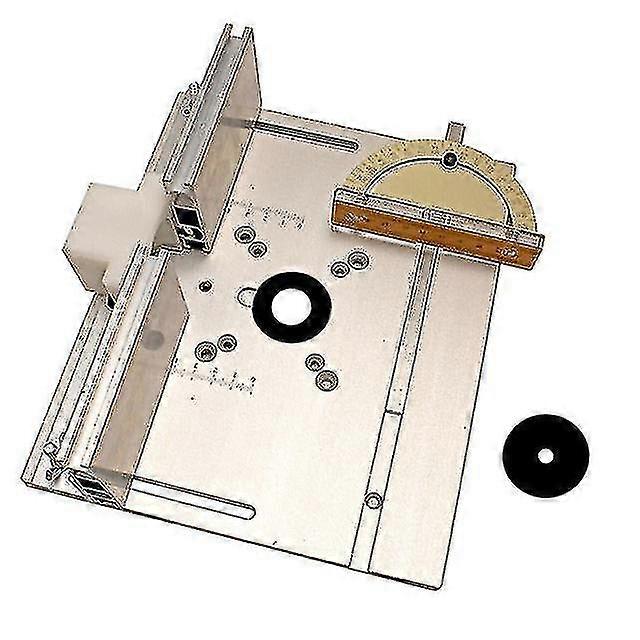 Aluminum Router Table Insert Plate W/miter Gauge For Woodworking Benches Table Saw Multifunctional Trimmer Engraving Machine
