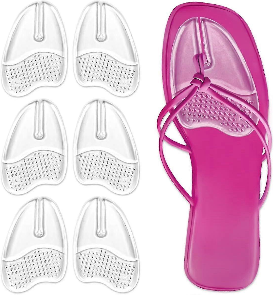 3 Pairs Metatarsal Pads For Flip Flops, Gel Metatarsal Pads For Flip-flops Thong Sandals, Forefoot Pads For Thong Sandal