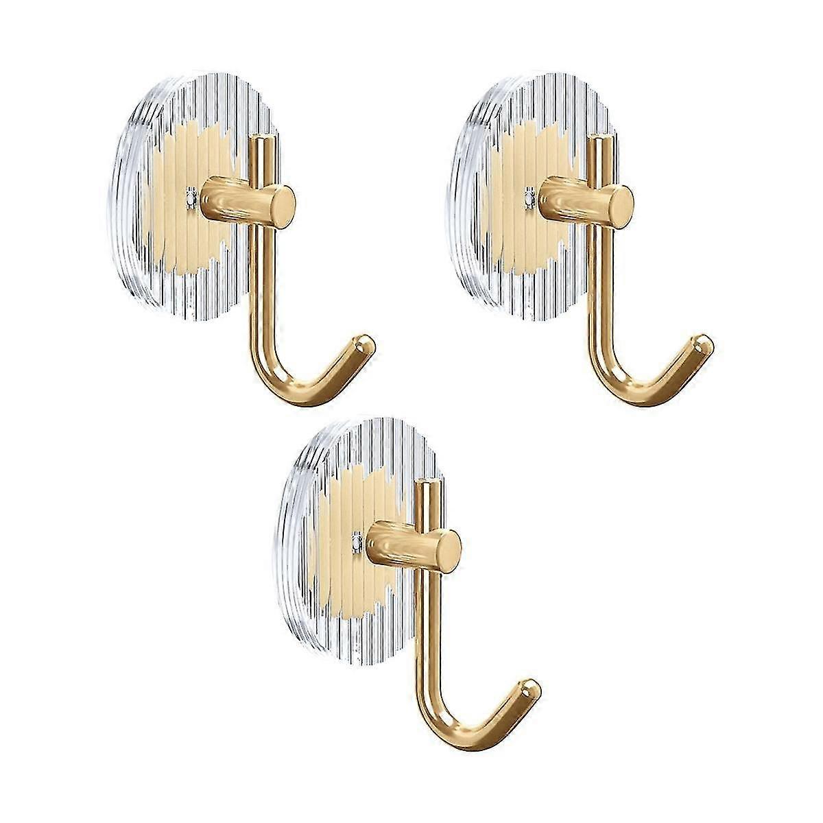 Självhäftande väggkrokar Akryl duschkrokar för upphängning Guldfärgade självhäftande krokar handdukshållare badrum