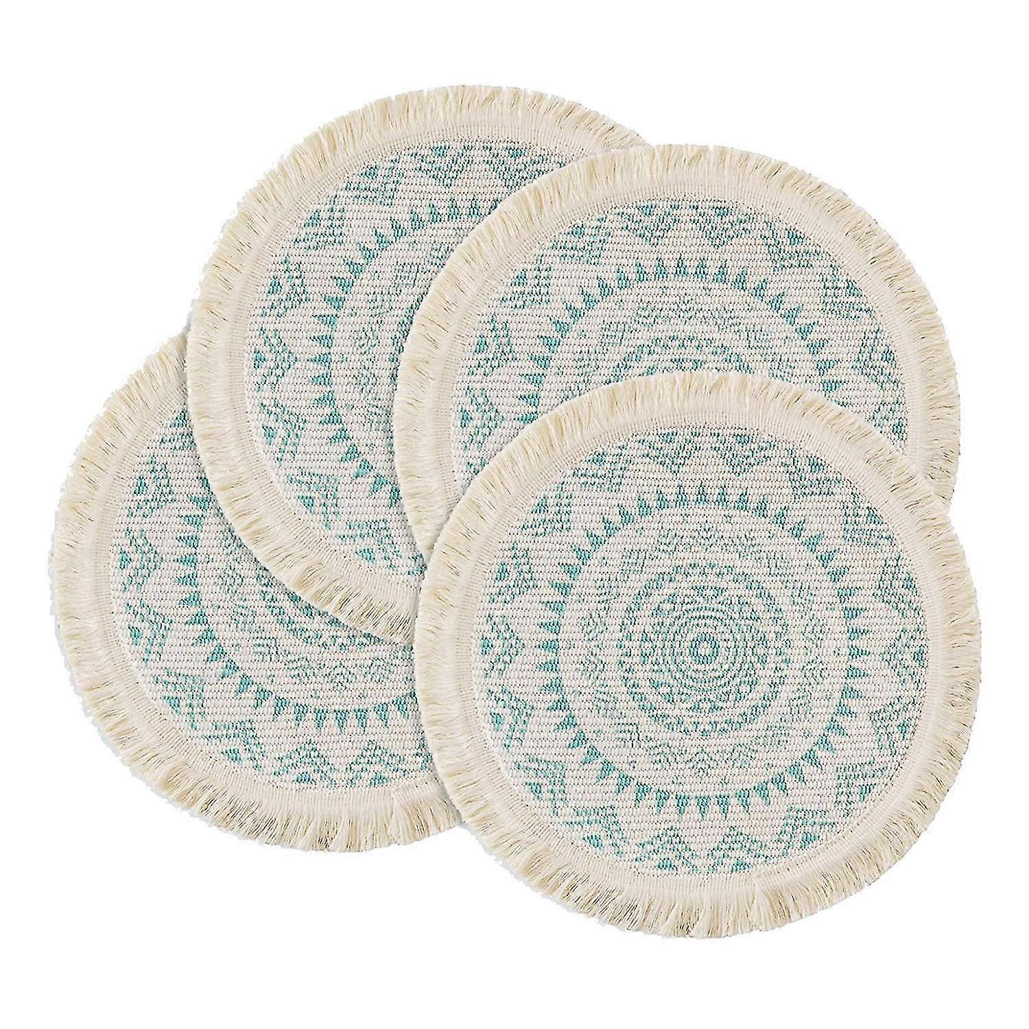 4pcs Round Placemats,for Table Dinner Home Decor(green)