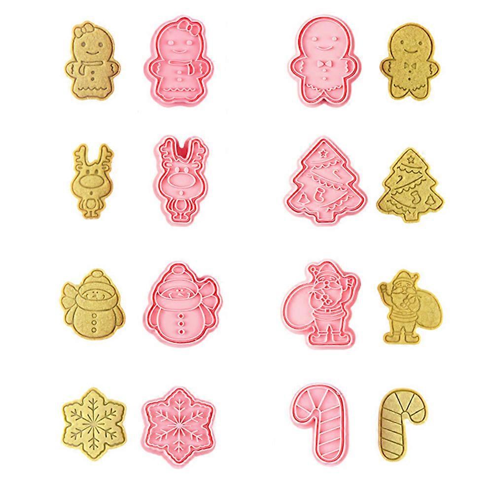 Christmas Plunger Molds Set Kitchen Baking Tools 3D Pastry Plunger Stamper for Making Fudge and Cakes