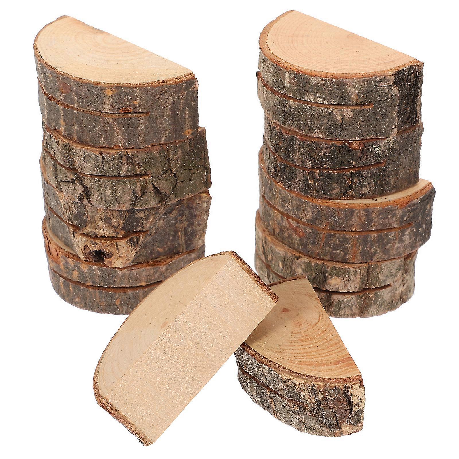 10pcs Wooden Message Card Holders Half-Round Name Place Card Display Stand