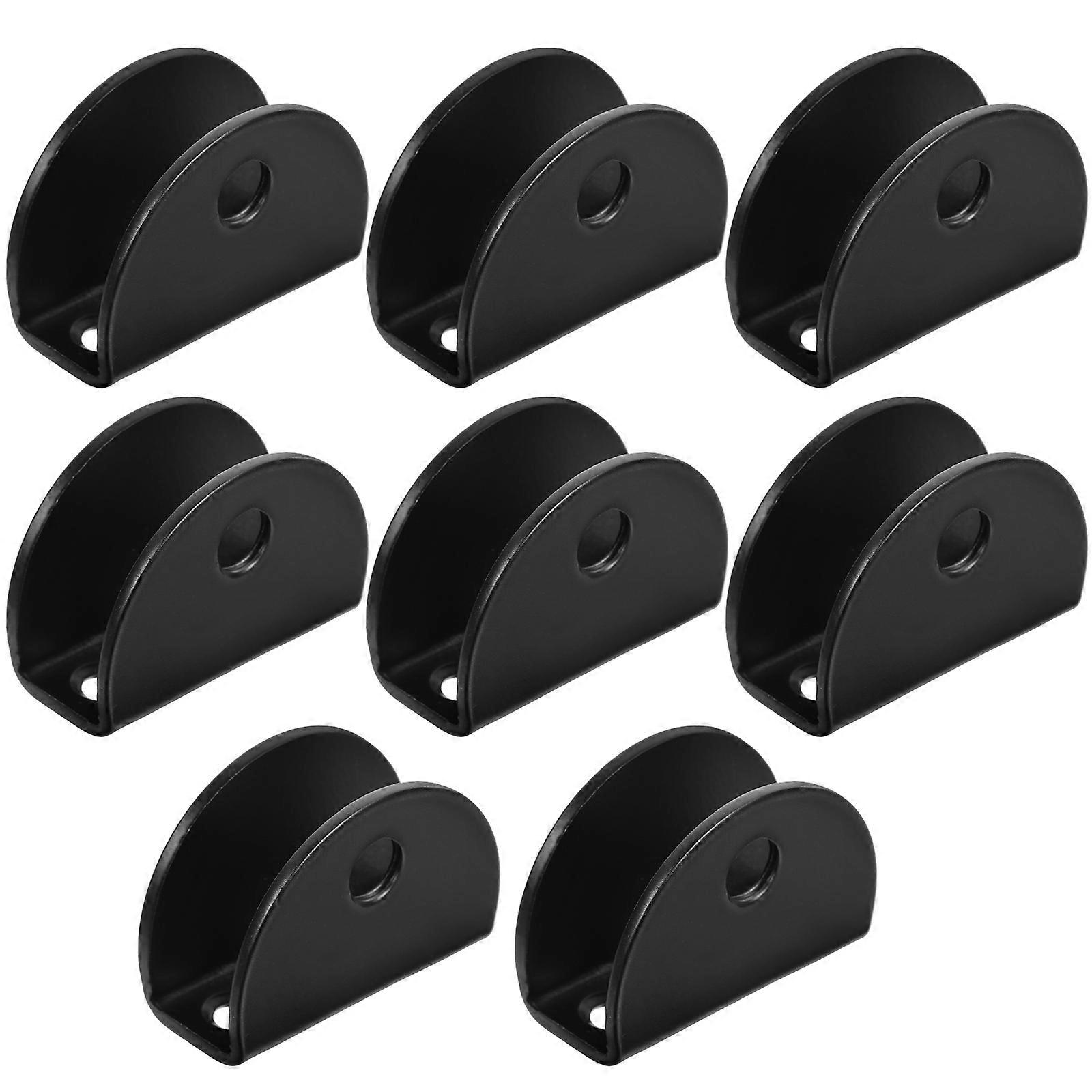 8pcs Mirror Clip Semicircle Glass Shelf Bracket Floating Shelf Clamp Mirror Hook Size M