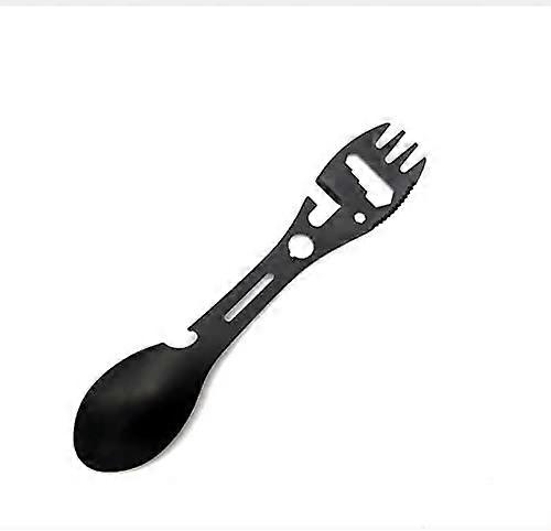 Multi-Function Portable Camping Tool, 10 in 1 Stainless Steel Fork Spoon Bottle Can Opener