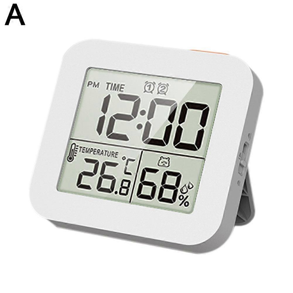 LCD Digital Clock with Alarm Thermometer Hygrometer Wall Clock Waterproof