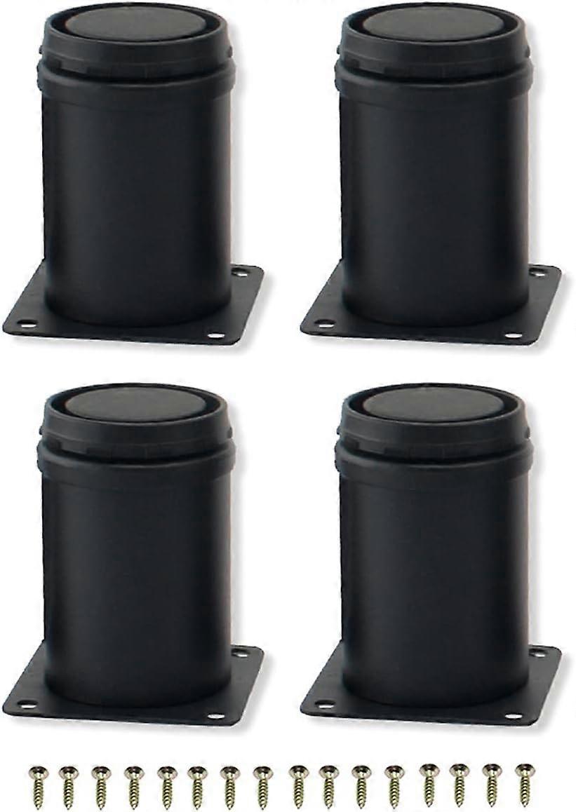 4stk 8cm sort rustfrit stål justerbart metal møbelben
