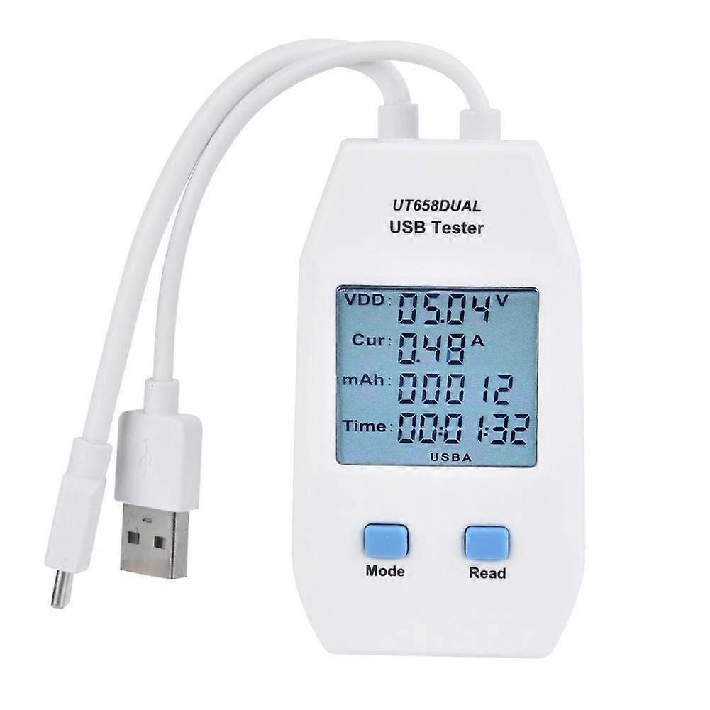 USB voltage tester - micro digital voltmeter - ammeter - multimeter - power supply current - charging monitor (UT658 dual)
