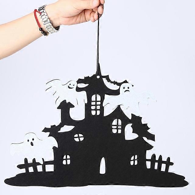 המכשפה נמצאת בליל כל הקדושים תלוי שלט תלוי קישוט ליל כל הקדושים עבור טריק הדלת בבית או לטפל שמח ליל כל הקדושים מסיבת אספקה
