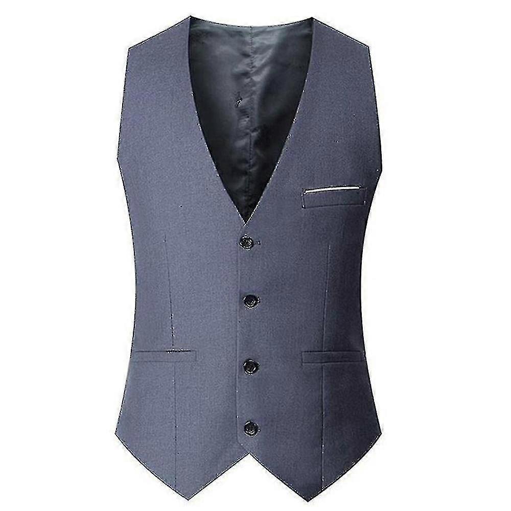 Plus Size Men's Slim Fit Suit Vest Tops For Business, Wedding