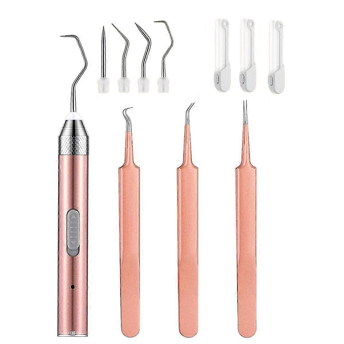 6 Pcs Weeding Tools For Vinyl Rechargeable With Led Light Set 3 Led Pen With 5 Pin Lighted Tweezers