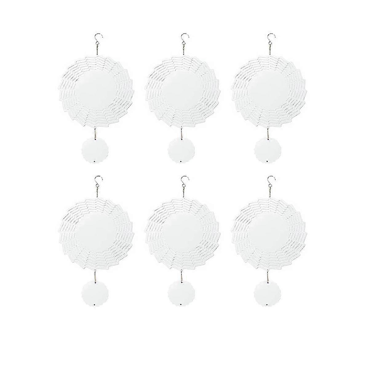 6pcs 8inch Sublimation Wind Spinner Blanks 3d Wind Spinners Hanging Wind Spinners Windmill For Outd