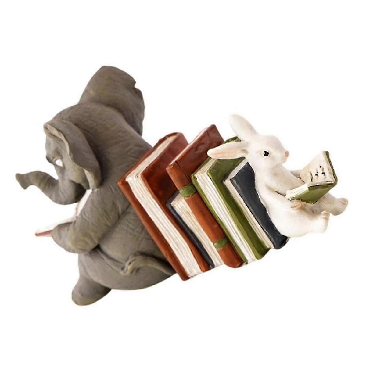 本棚ブックエンド 家の装飾 本棚 動物置物 象の工芸品 動物の装飾 芝生D