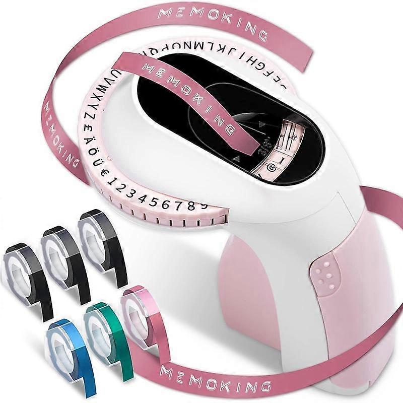 Embossing Label Maker E975 3D Embossing Label Printer Machine with 6 Rolls Emboss Tapes, Handheld E