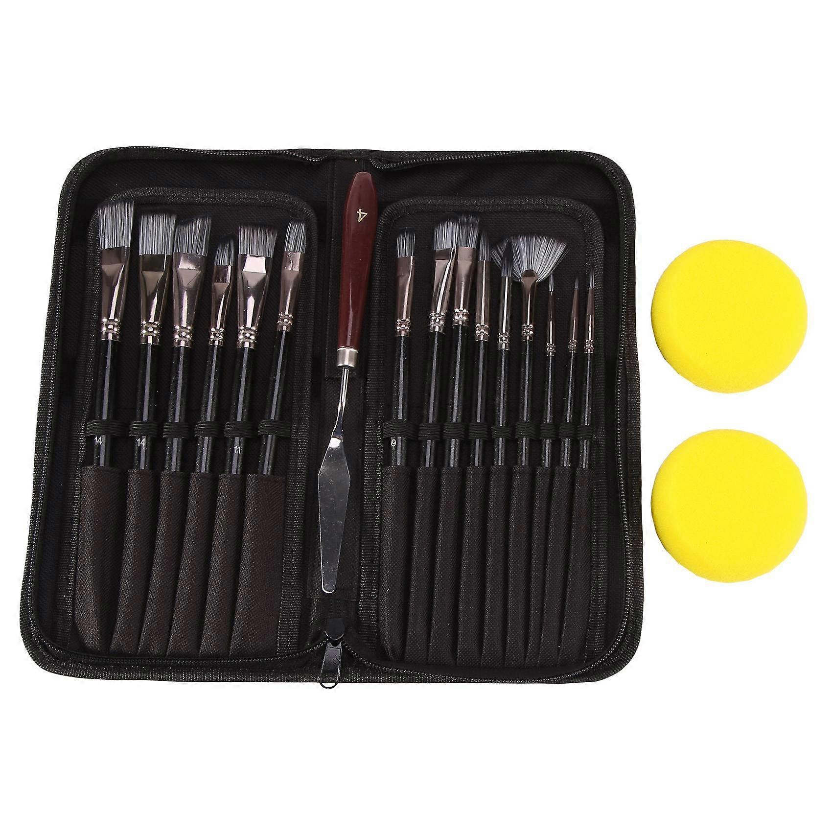 15PCS Acrylic Paint Brushes Set, Acrylic, Watercolor and Gouache Brushes forAmatures and Profession